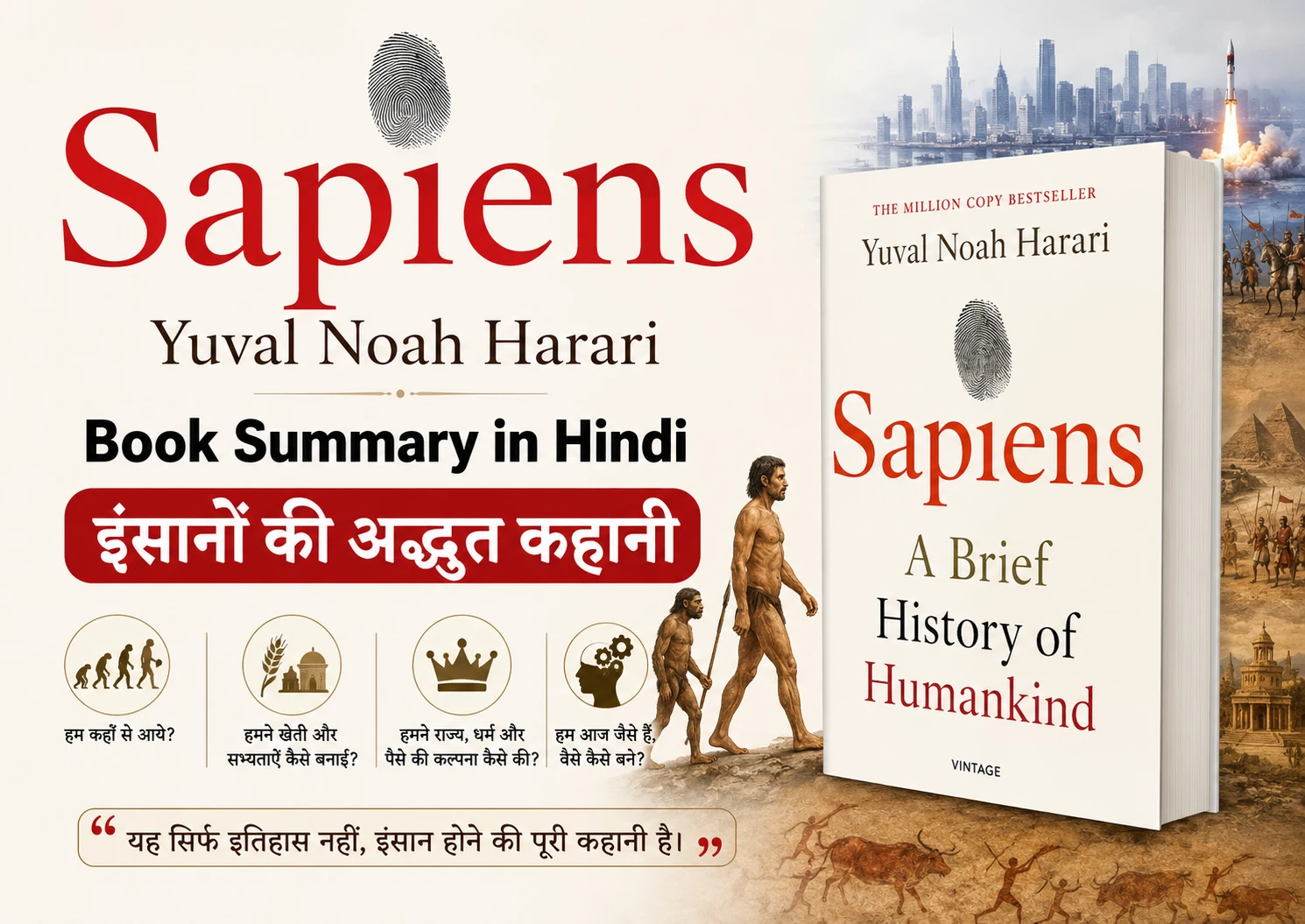 Sapiens Yuval Noah Harari Book Summary in Hindi